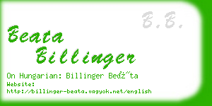 beata billinger business card